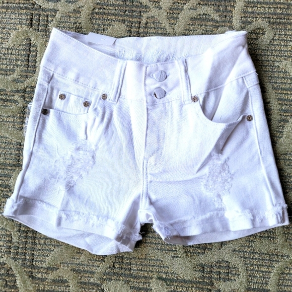 Mitzi Butt Lifting White Stretch Denim‎ shorts Size Large - Picture 6 of 6